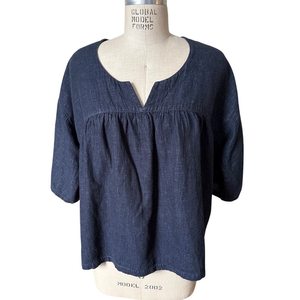 esby Denim Relaxed Fit Blouse Top Size Medium